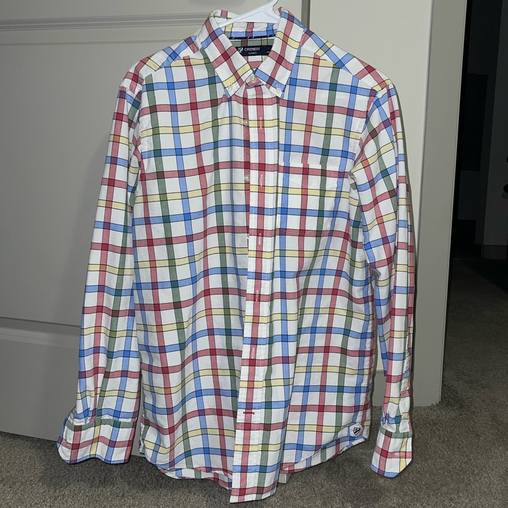 Cremieux Plaid Button Down Dress Shirt White, Red, Green, Blue, Yellow